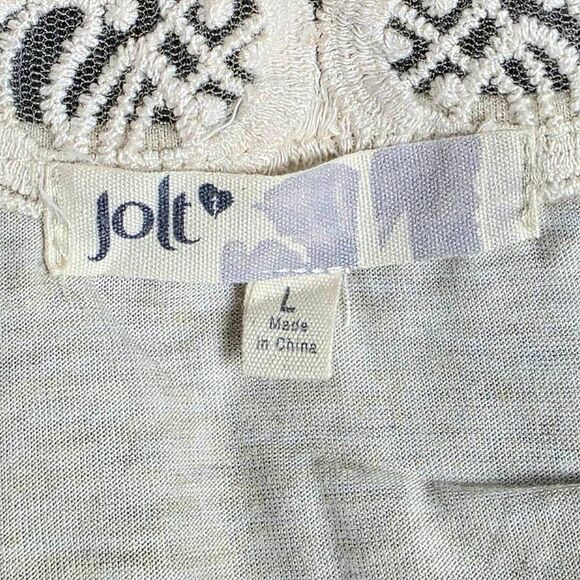 Jolt Boho Floral Crochet Racerback Tank Top L - Picture 6 of 7